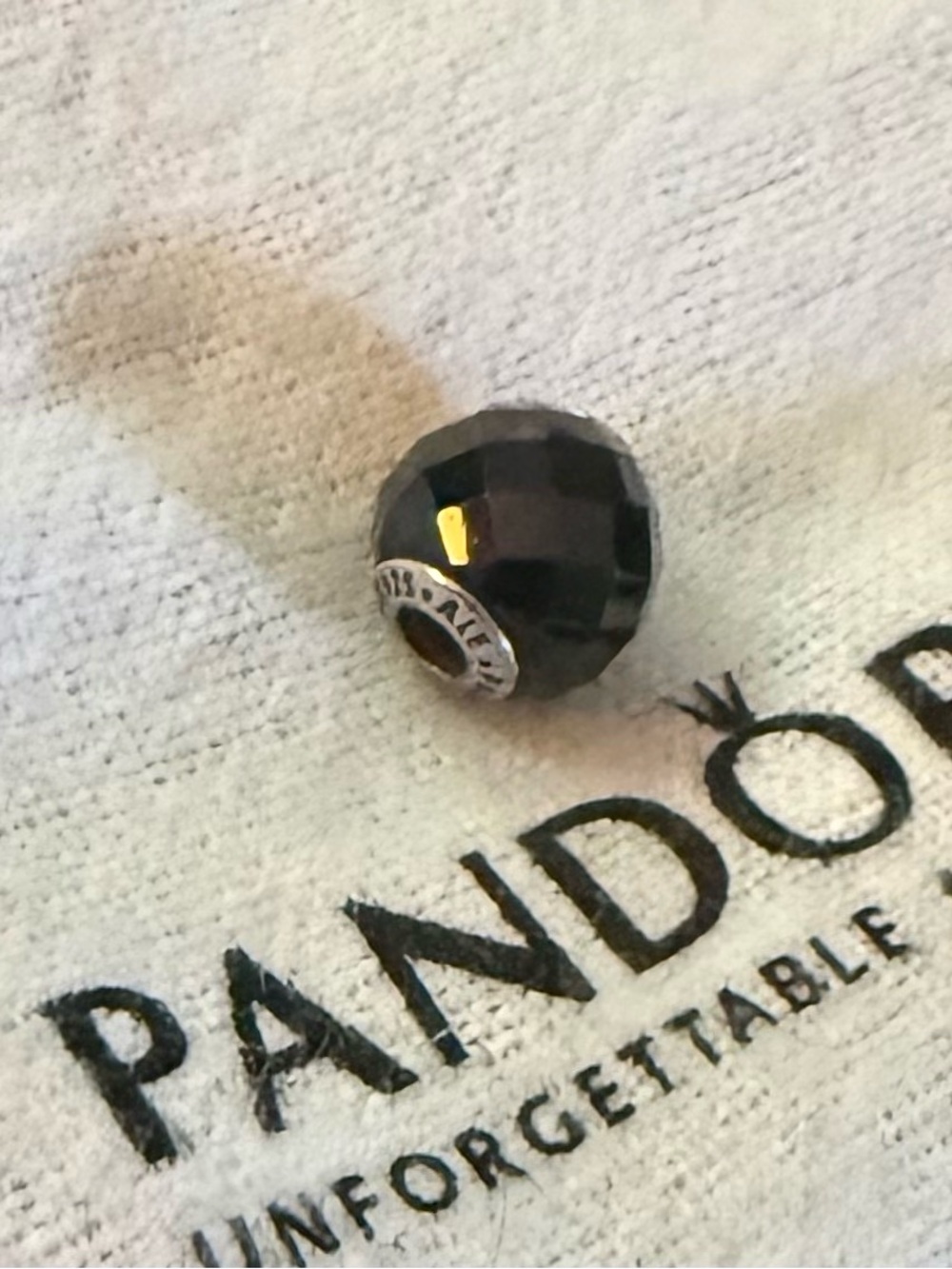 Pandora Black Faceted Glass Charm Bead